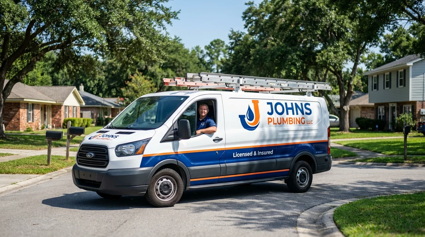 Johns Plumbing LLC service van in Nashville, GA